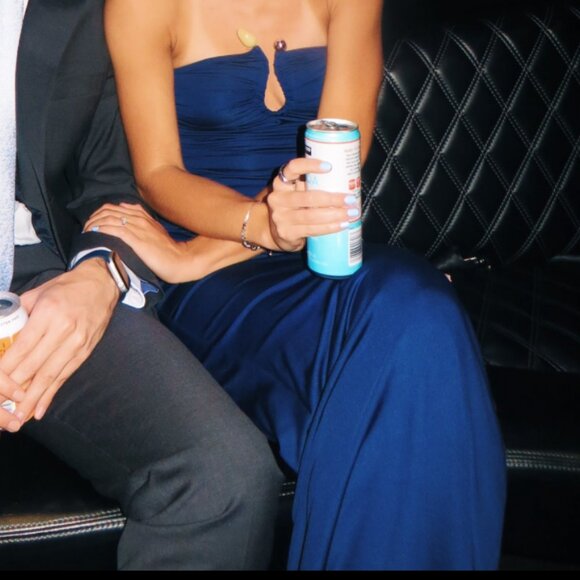 Peppermayo Blue Strapless Gown for Prom - Picture 2 of 6